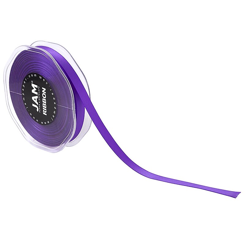 JAM Paper Double Faced Satin Ribbon, Purple (803SAPU25) image 1