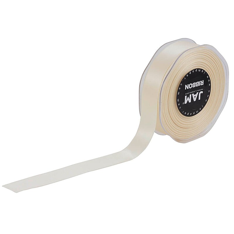 JAM Paper Double Faced Satin Ribbon, Ivory (807SAIV25) image 1