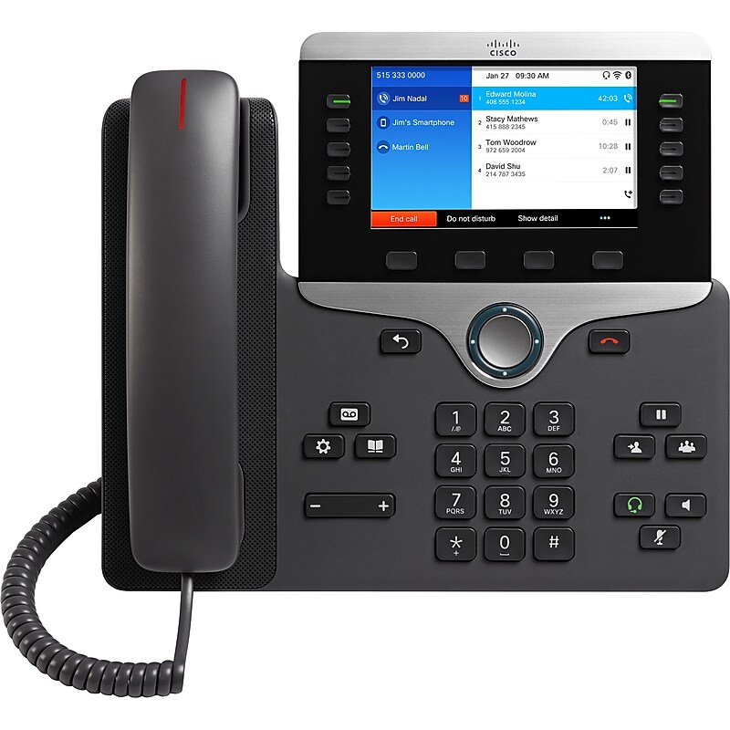 Cisco 8861 IP Phone, Cable, Wall Mountable, Desktop, Charcoal (CP-8861-3PCC-K9=) image 1
