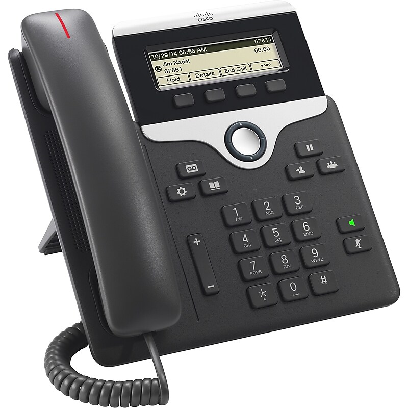 Cisco 7811 IP Phone, Cable, Wall Mountable, Desktop, Charcoal (CP-7811-3PCC-K9=) image 1