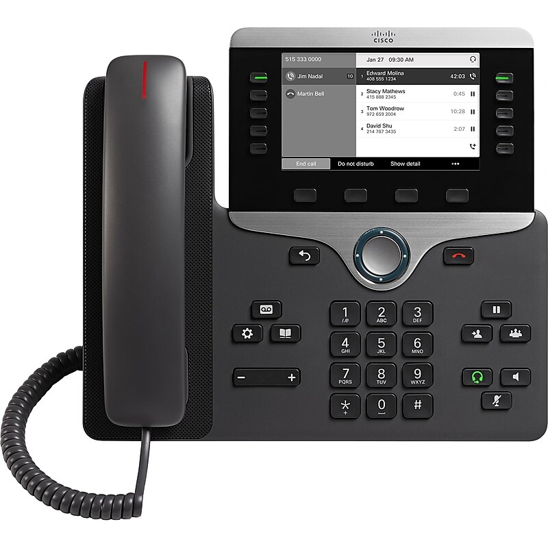 Cisco 8811 IP Phone, Cable, Wall Mountable, Desktop, Charcoal (CP-8811-3PCC-K9=) image 1