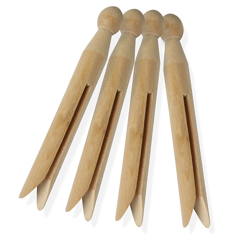 Honey-Can-Do Wood Clothespins, Brown, 100-Count (DRY-01389) image 1