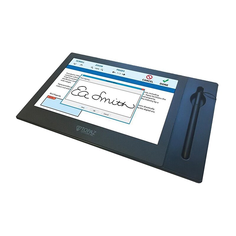 Topaz GemView TD-LBK101VA-USB-R 10.1" LCD Tablet Signature Terminal Display, Black image 1