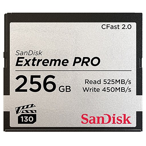 SanDisk® SDCFSP256GA46D Extreme Pro 256GB CFast 2.0 Memory Card Staples