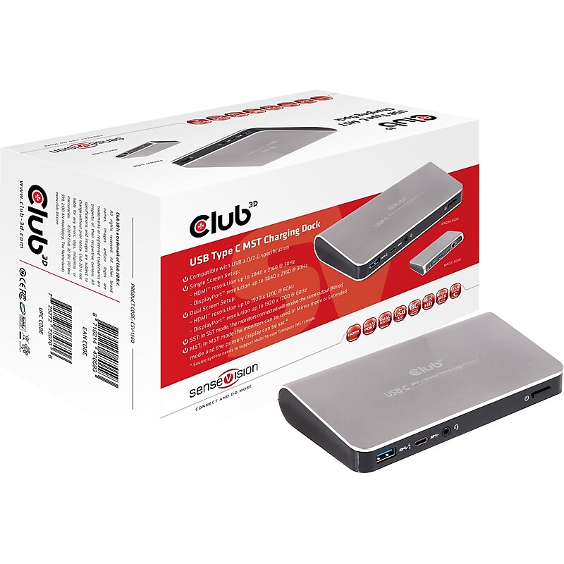 Club 3D SenseVision USB Type C MST Charging Dock (CSV-1560) image 1