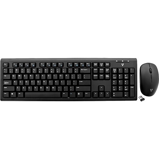 V7 Wireless Keyboard and Mouse Combo, Black (CKW200US) at Staples