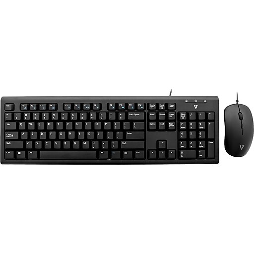 V7 Keyboard and Mouse Combo, Black (CKU200US) Staples