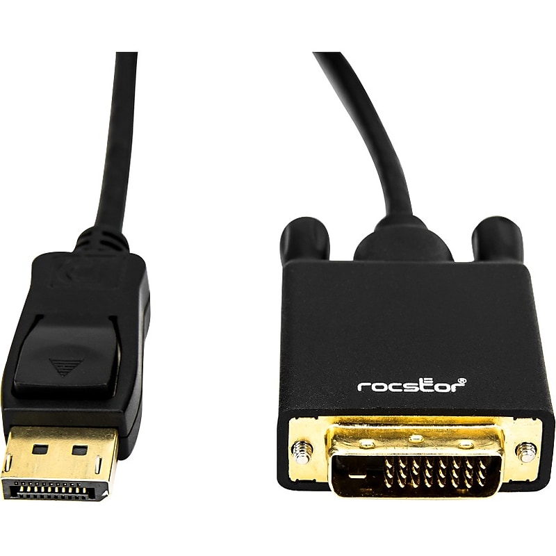 Rocstor Premium 6' Display Port to DVI-D Video Cable, Male to Male, Black (Y10C155-B1) image 1