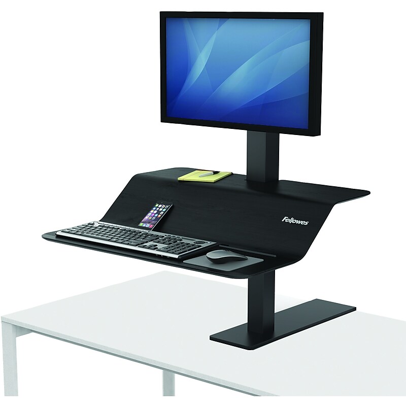 Fellowes Lotus VE Sit-Stand Single Manual Lift Workstation, Black (2750862) image 1
