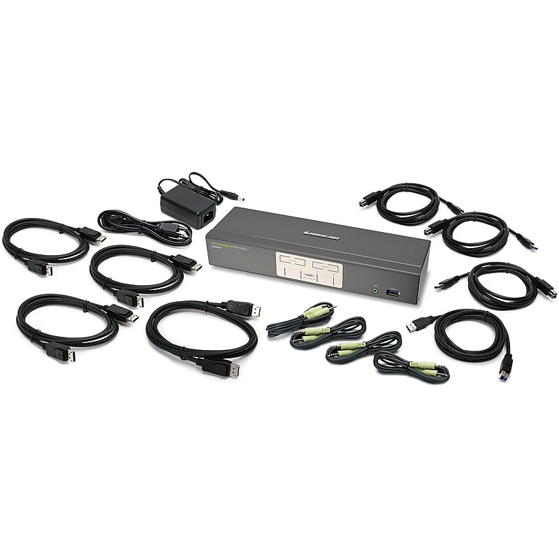 IOGEAR 4-Port DisplayPort KVMP Switch with USB 3.0 Hub (TAA Compliant) (GCS1904) image 1