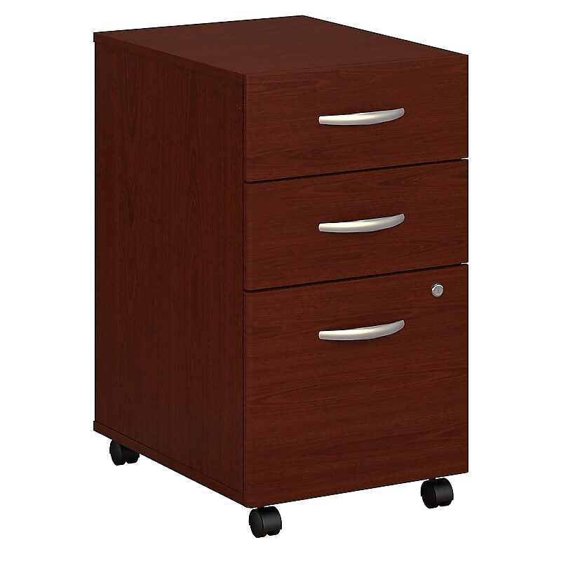 Bush Business Furniture Westfield 3-Drawer Mobile Vertical File Cabinet, Letter/Legal Size, Lockable, Mahogany (WC36753SU) image 1
