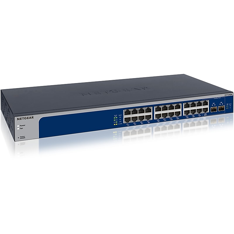 Netgear 24-Port Gigabit Ethernet Managed Switch, Blue/Gray (XS724EM-100NAS) image 1