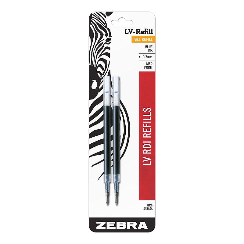 Zebra Sarasa Dry Gel-Ink Pen Refill, Medium Point, Blue Ink, 2 Pack (87022) image 1