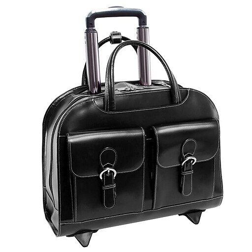 McKlein W Series Laptop Briefcase, Black Leather (96185A) at Staples