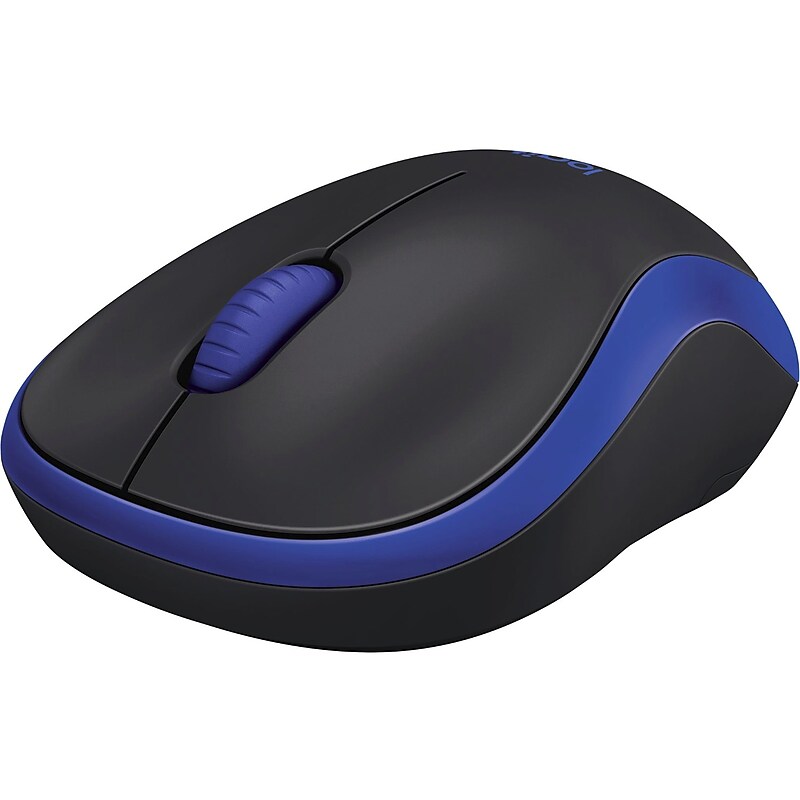 Logitech M185 Wireless Ambidextrous Optical Mouse, Blue (910-003636) image 1