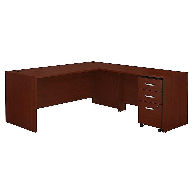 Bush Business Furniture Westfield 72W L Shaped Desk with 48W Return and Mobile File Cabinet, Mahogany (SRC001MASU) image 1
