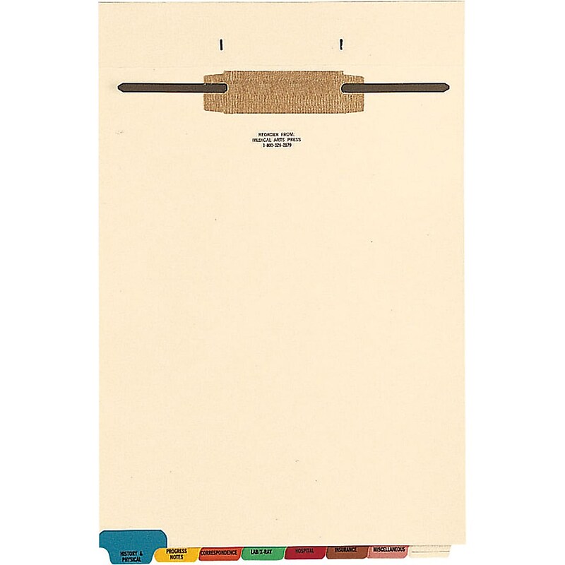 Medical Arts Press® Fileback Divider Sets, 8 Tabs, 20/Box image 1