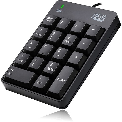 Adesso Wired Keypad, Black (AKB601UB) Staples