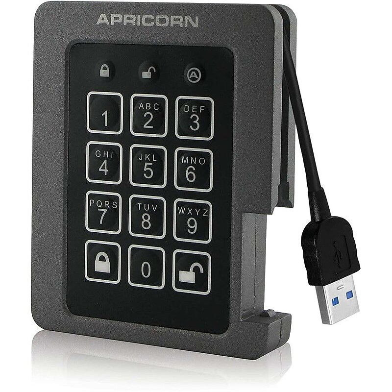 Apricorn Aegis Padlock ASSD-3PL256-2TBF 2 TB 2.5" Internal Solid State Drive, TAA Compliant image 1