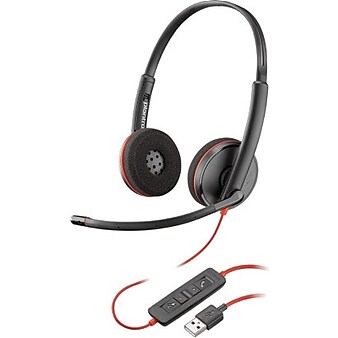 Plantronics Blackwire C3220 Stereo On Ear Computer Headset, Black (209745-101)