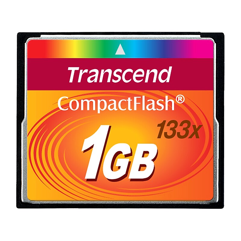 Transcend 1GB Compact Flash Memory Card (TS1GCF133) image 1