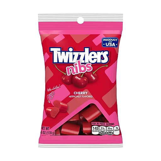 Twizzlers Cherry Nibs Licorice, 6 oz, 12/Carton (HEC54413) | Staples
