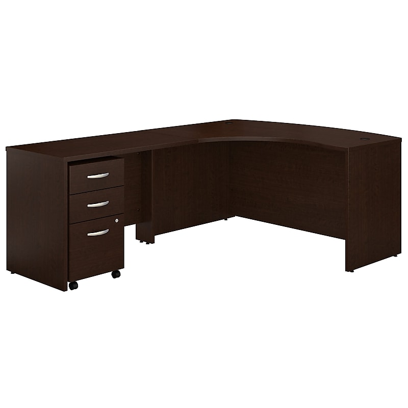 Bush Business Furniture Westfield Left Handed L Shaped Desk with Mobile File Cabinet, Mocha Cherry (SRC007MRLSU) image 1