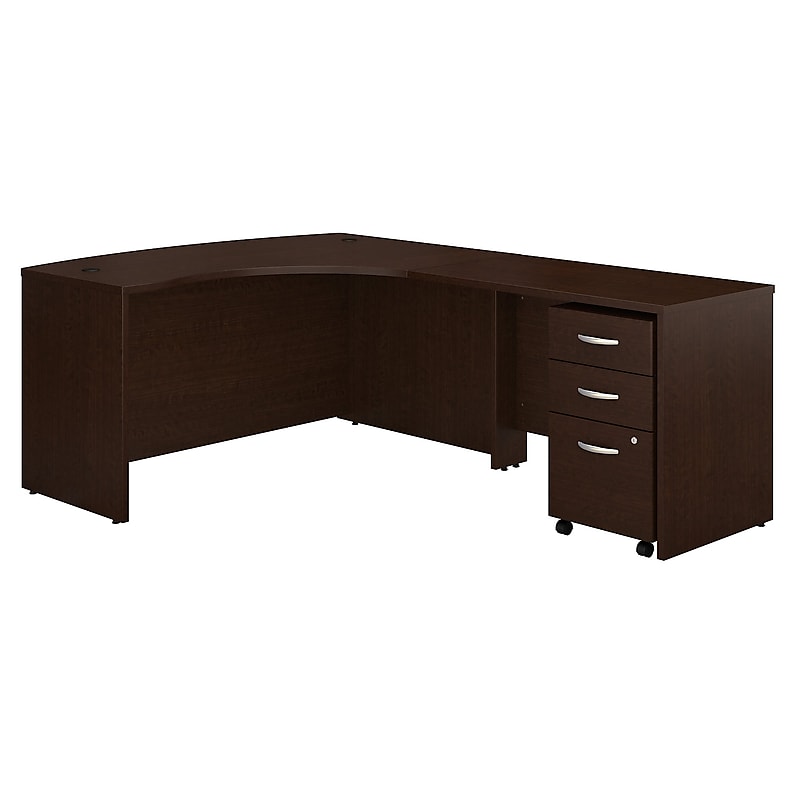 Bush Business Furniture Westfield Right Handed L Shaped Desk with Mobile File Cabinet, Mocha Cherry (SRC007MRRSU) image 1