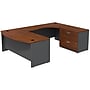 Bush Business Furniture Westfield Bow Front Right Handed U Shaped Desk with Lateral File Cabinet, Hansen Cherry (SRC019HCRSU)~#|#~m007025486_sc7
