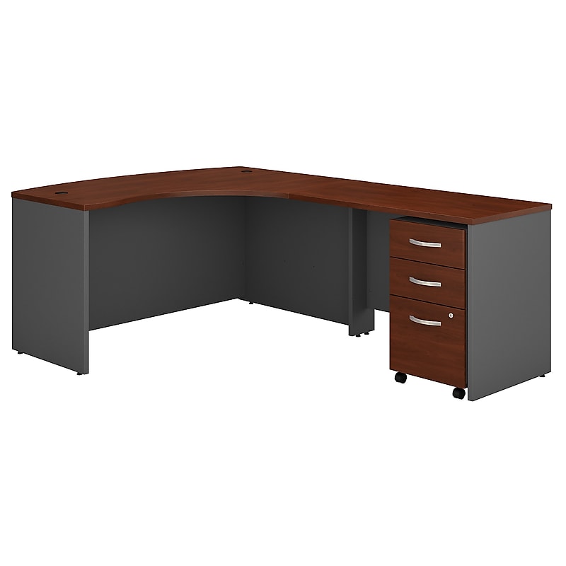 Bush Business Furniture Westfield Right Handed L Shaped Desk with Mobile File Cabinet, Hansen Cherry (SRC007HCRSU) image 1