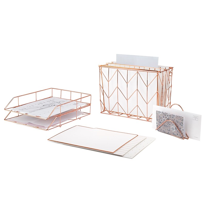 U Brands Desktop Organizer Set, Rose Gold (2104U00-01) image 1