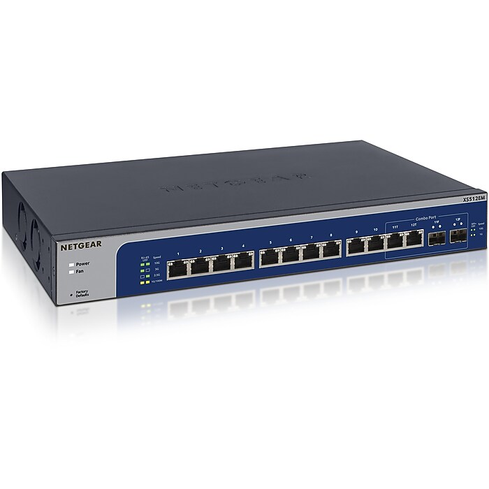 Netgear 12-Port Gigabit Ethernet Managed Switch, Blue/Gray