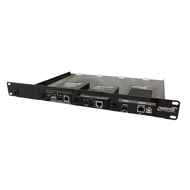 Transition Networks® 4-Slot Media Converter Rack Mount Shelf (RMS19-SA4-02) image 1