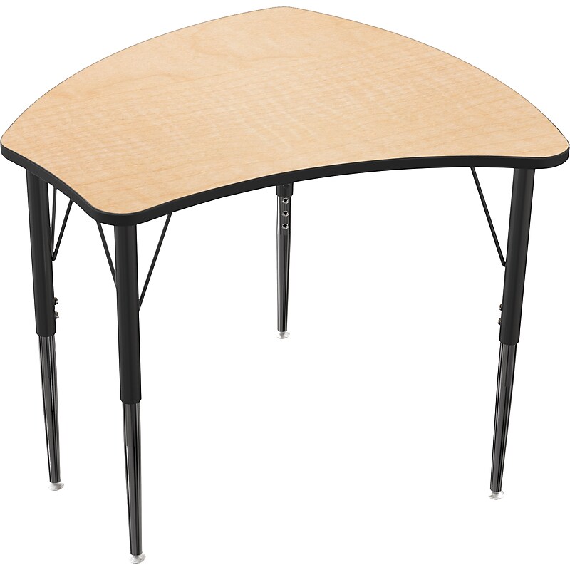 Balt Platinum Legs/Edgeband Small Shapes Desk Without Book Box, Fusion Maple (90580) image 1