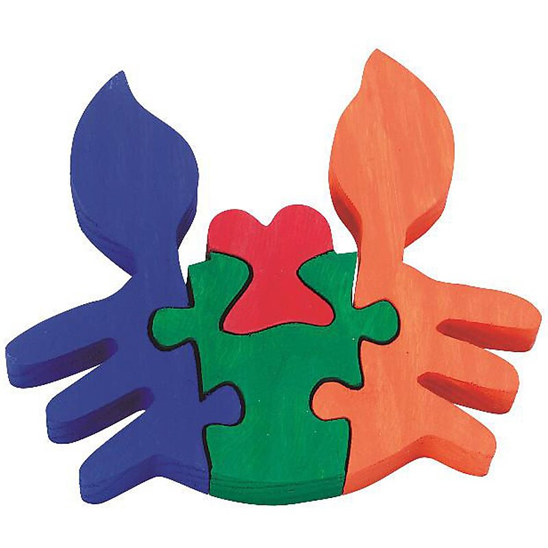 S&S Wooden Crab Chunky Puzzle Craft Kit, 12/Pack (GP1914) image 1
