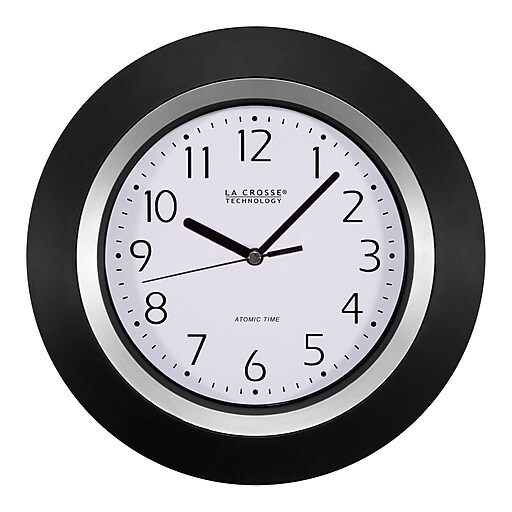 Shop Staples for La Crosse Technology 4041225 10 Inch Analog Atomic Black frame clock