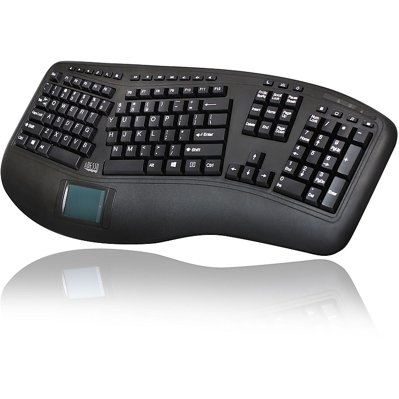 Adesso Tru-Form Wireless Keyboard, Black (WKB-4500UB) image 1
