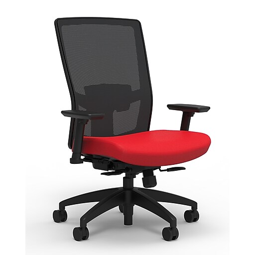 Workplace2 0 500 Series Fabric Task Chair Ruby Red Adjustable Lumbar 2d Arms Synchro Seat Slide