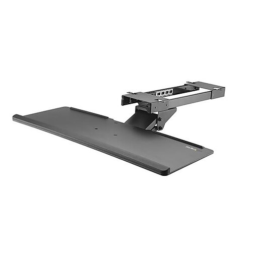 StarTech UnderDesk Keyboard Tray Adjustable, Black (KBTRAYADJ) Staples