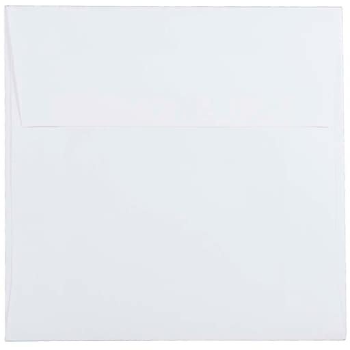 JAM Paper 5.5 x 5.5 Square Invitation Envelopes, White, 100/Pack
