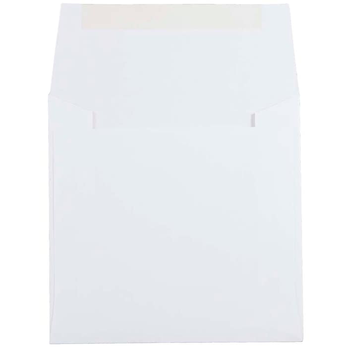 JAM Paper 5.5 x 5.5 Square Invitation Envelopes, White, 100/Pack