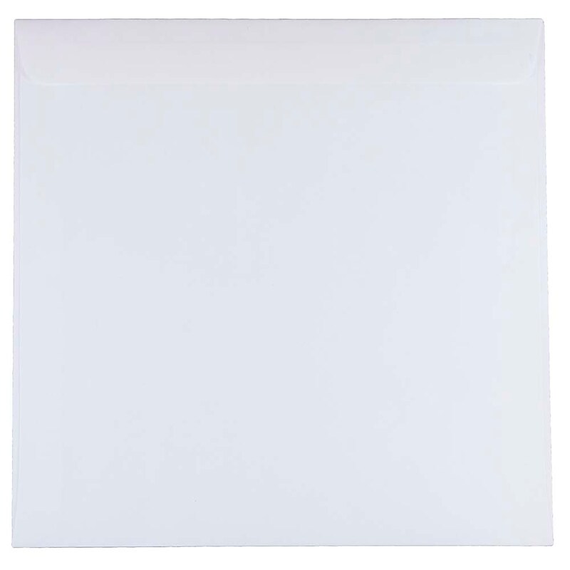 JAM Paper 9.5 x 9.5 Square Invitation Envelopes, White, 50/Pack (4233I) image 1