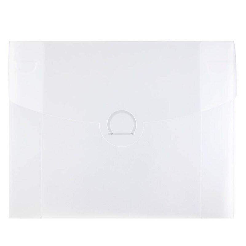 JAM Paper Plastic Portfolio Case with Circular Tuck Flap Closure, Clear Frost, 24/Carton (3788B) image 1
