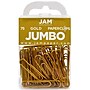 JAM Paper Jumbo Paper Clip, Gold, 3 Pack of 75 (21832060B)~#|#~m007050528_sc7