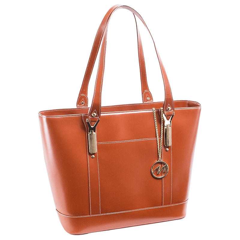 McKlein Genuine Leather Tote Bag, Orange (97714) image 1