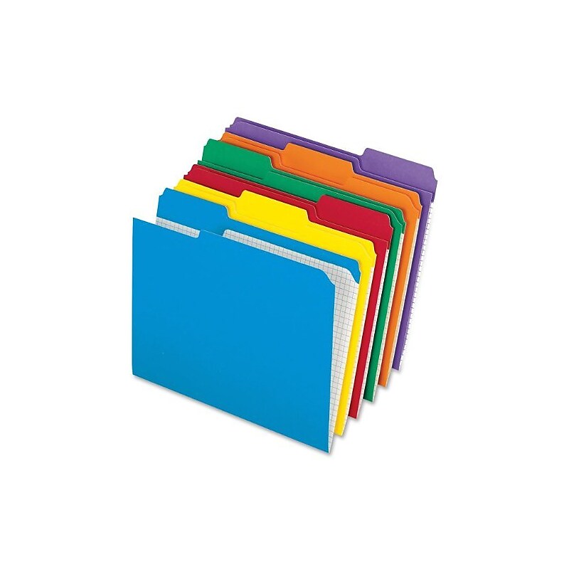 Pendaflex Recycled File Folder, 1/3-Cut Tab, Assorted, Letter Size, Assorted Colors, 100/Box (R152 1/3 ASST) image 1