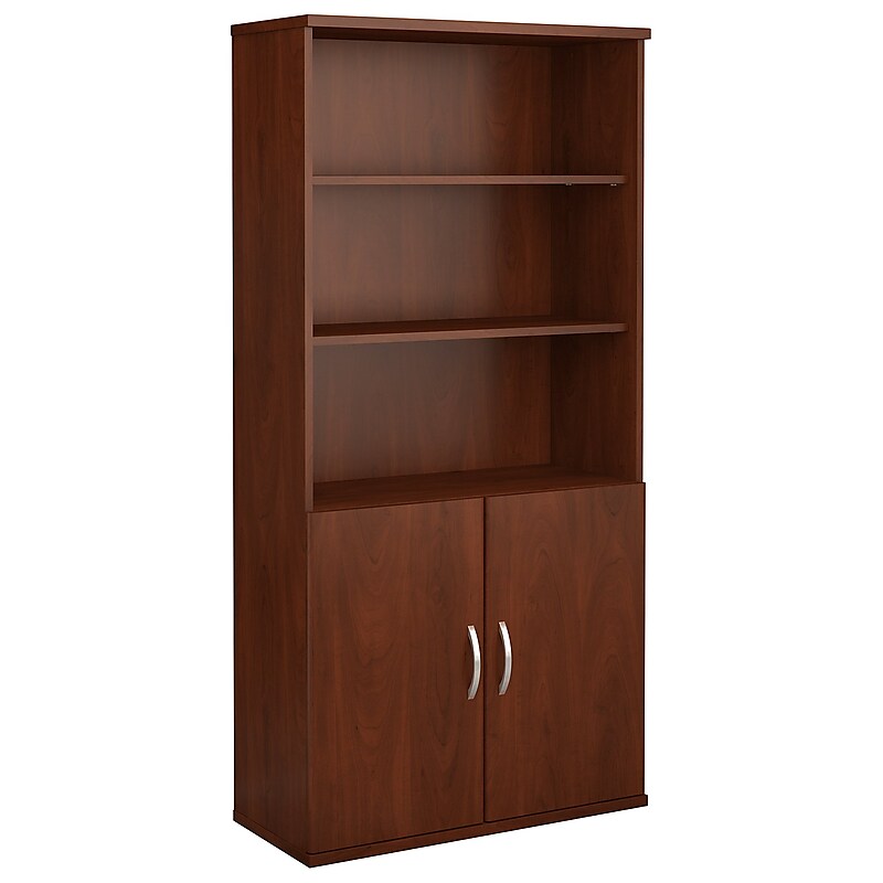 Bush Business Furniture Westfield 73"H 5-Shelf Bookcase with Adjustable Shelves, Hansen Cherry Laminated Wood (SRC103HC) image 1