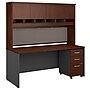 Bush Business Furniture Westfield 72"W Office Desk with Hutch and Mobile File Cabinet, Hansen Cherry/Graphite Gray (SRC080HCSU)~#|#~m007060433_sc7