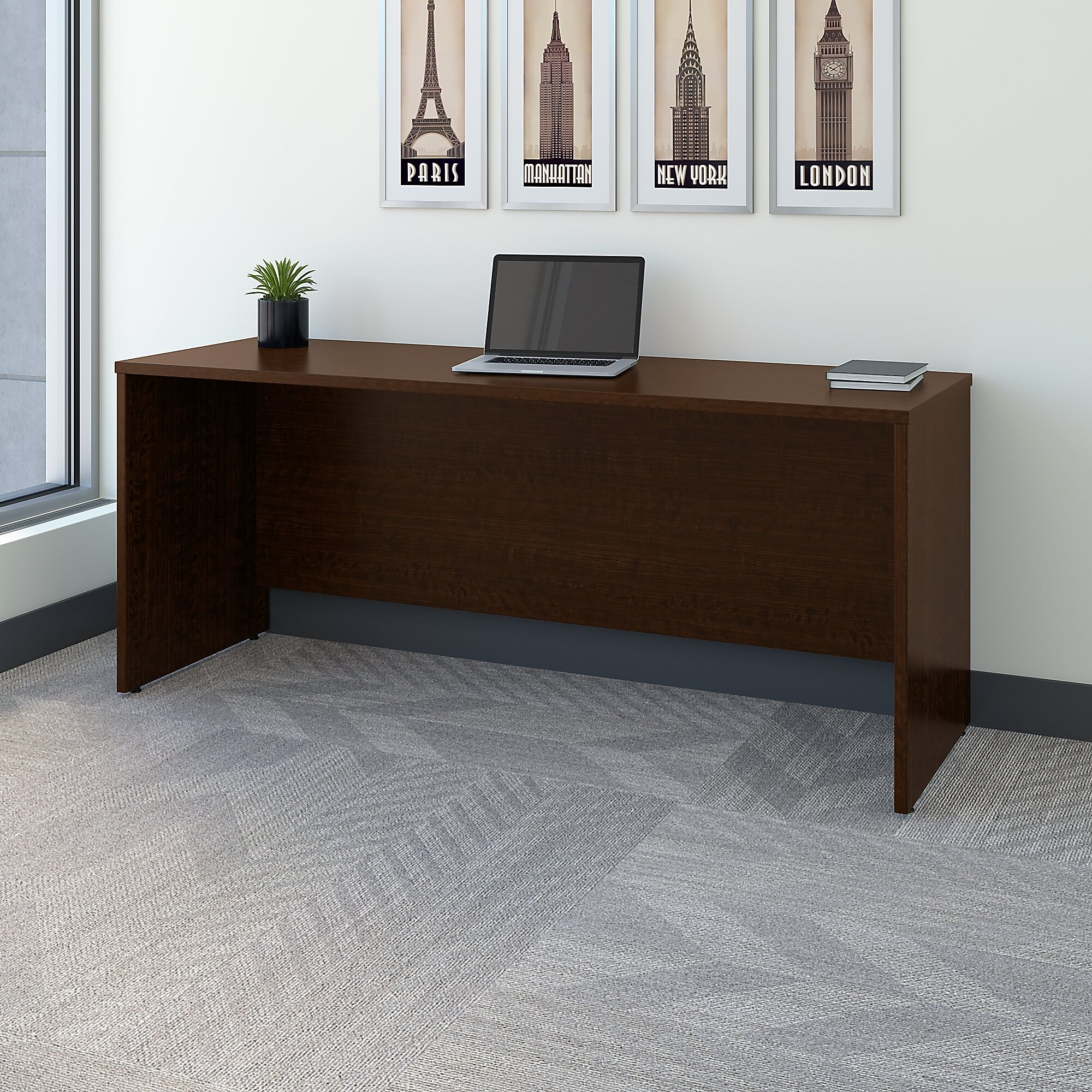 Bush Business Furniture Westfield 72″W Credenza Desk, Mocha Cherry (WC12926) Sansujyuku sansujyuku.com