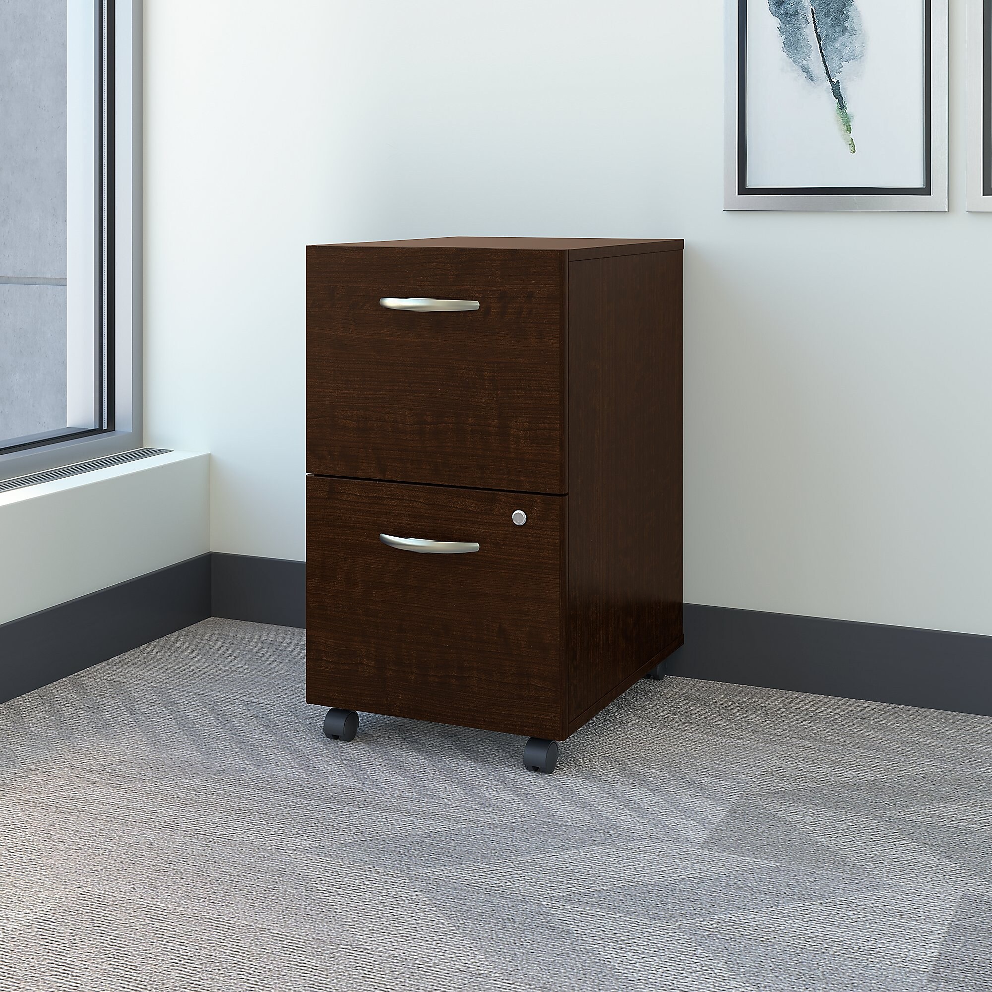 Bush Business Furniture Westfield 2-Drawer Mobile Vertical File Cabinet, Letter/Legal Size, Lockable, Mocha Cherry (WC12952) Sansujyuku sansujyuku.com
